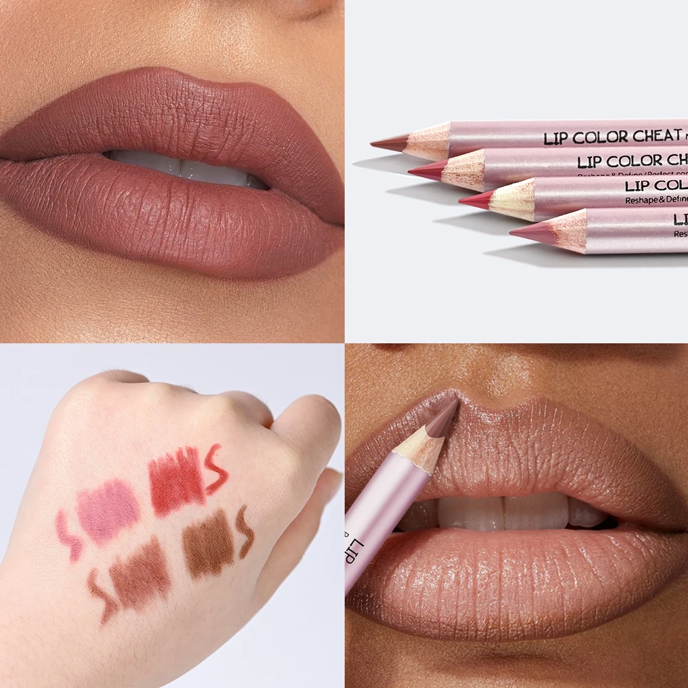 Lip Color Cheat Mini Set Lip Liner Set Hidratante Suave Portátil de Longa Duração