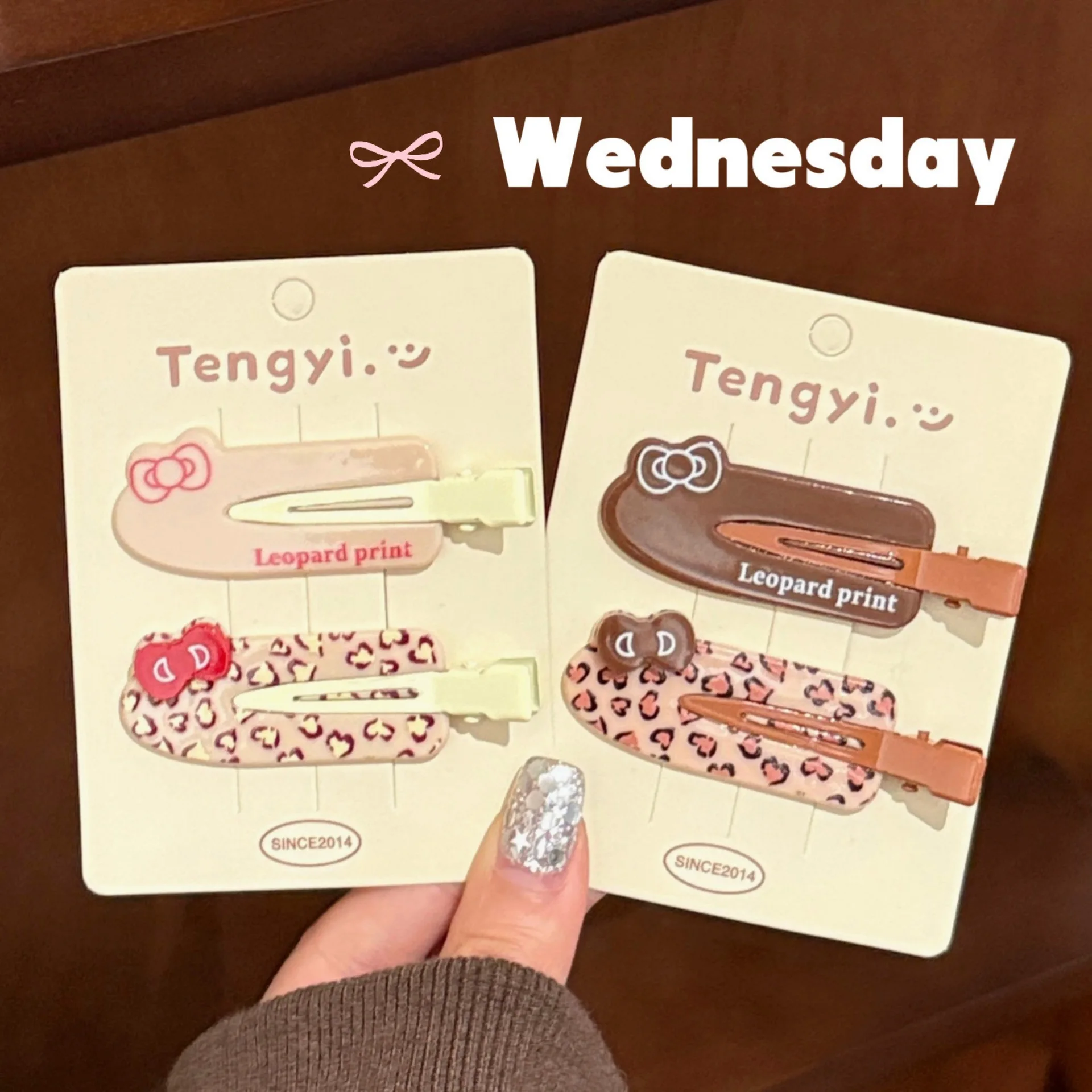 2/4 قطعة الإبداعية لطيف ليوبارد نمط القوس غير أثر مشبك شعر الاكريليك حافة كليب تنوعا هيرباند كليب #6