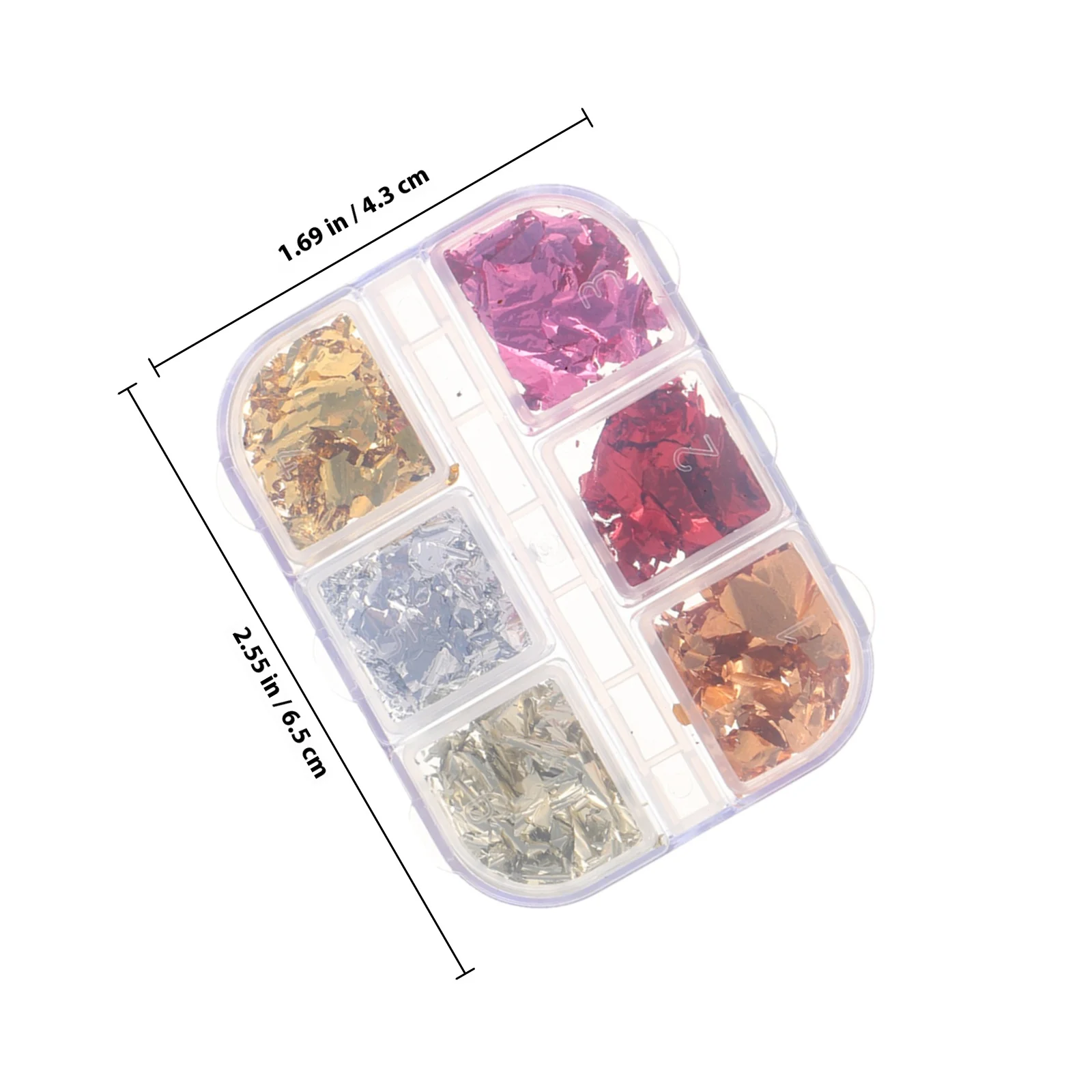 2 scatole di coriandoli metallici per unghie, scaglie di lamina d'oro e d'argento, glitter colorati per nail art per donne e ragazze, decorazione artigianale per manicure