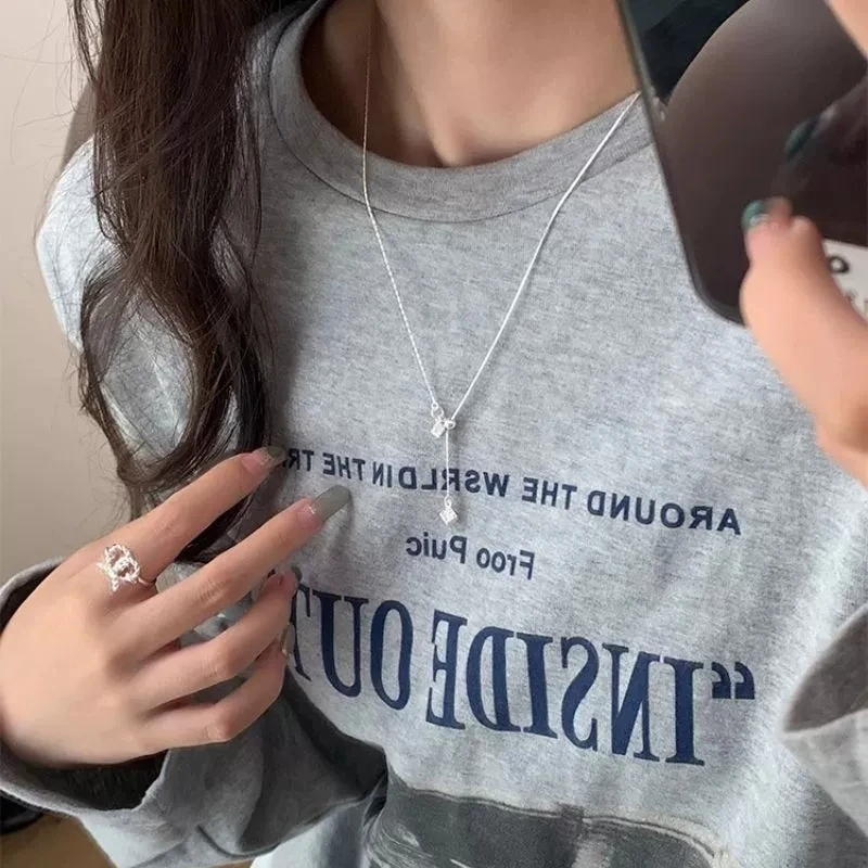 XIYANIKE Texture Block Pullable Sweater Chain Necklaces For Women Girl Vintage Fashion New Year Jewelry Gift Party колье