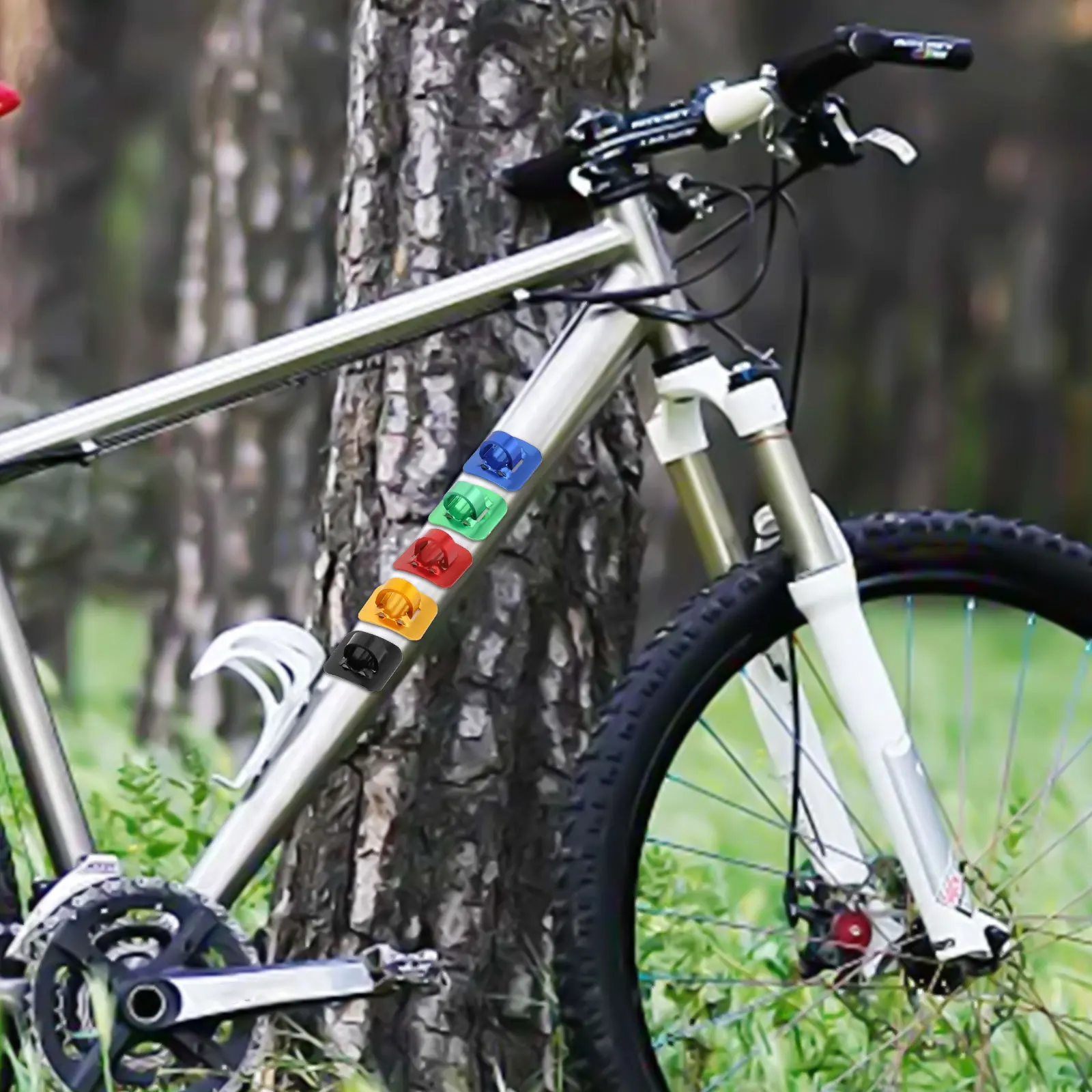 Mountain Road Bike C Buckle for Wire Pipe Fixation Aluminum Alloy Backing Wire Base Compatible with Bicycle Frames