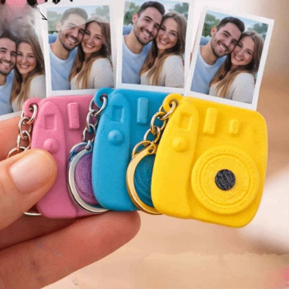 Portable Mini Camera Keychain Lightweight Decorative 3D Print Camera Pendant Metal Key Ring Multipurpose Bag Hanging Ornament
