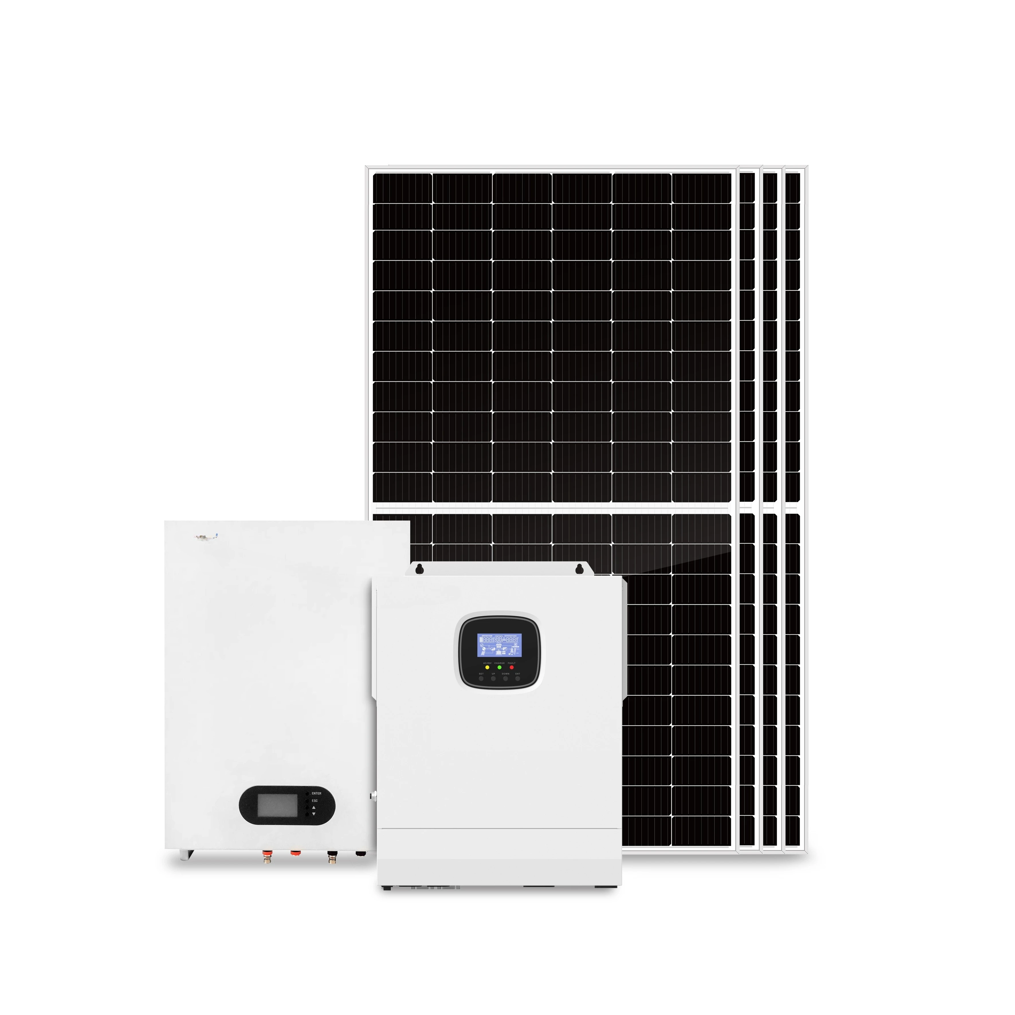 3kw الطاقة الشمسية الطاقة الضوئية عدة 3.5Kw بطارية حزمة الطاقة الشمسية الهجين نظام كامل للسكنية