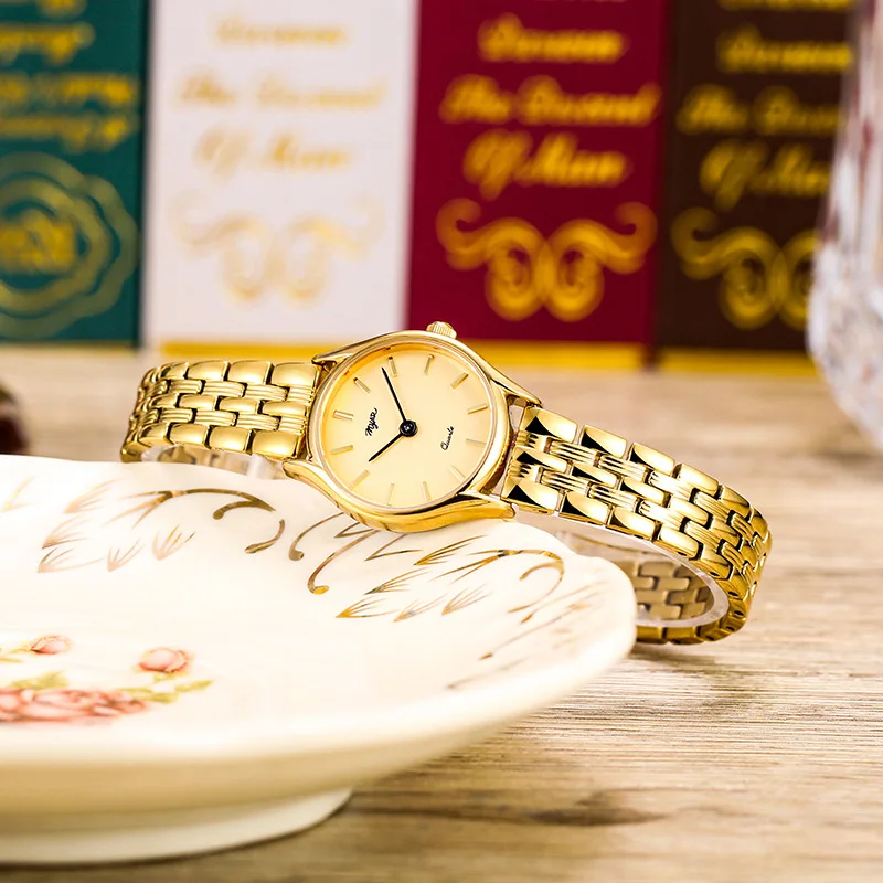 Vintage Women'S Watch, Gold-Plated, High-End Selection, Perfect As A Birthday Gift For Women, High-Quality Women'S Wristwatch.