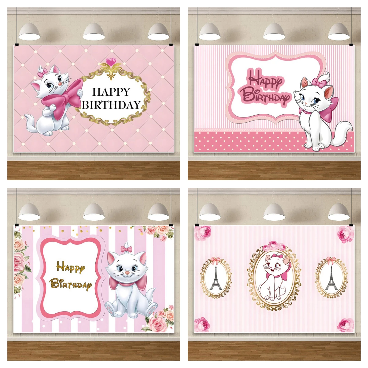 

Disney Marie Cat Photo Background For Photography Backdrop Baby Shower Girl Birthday Party Props Kid's Party Supplies Banner