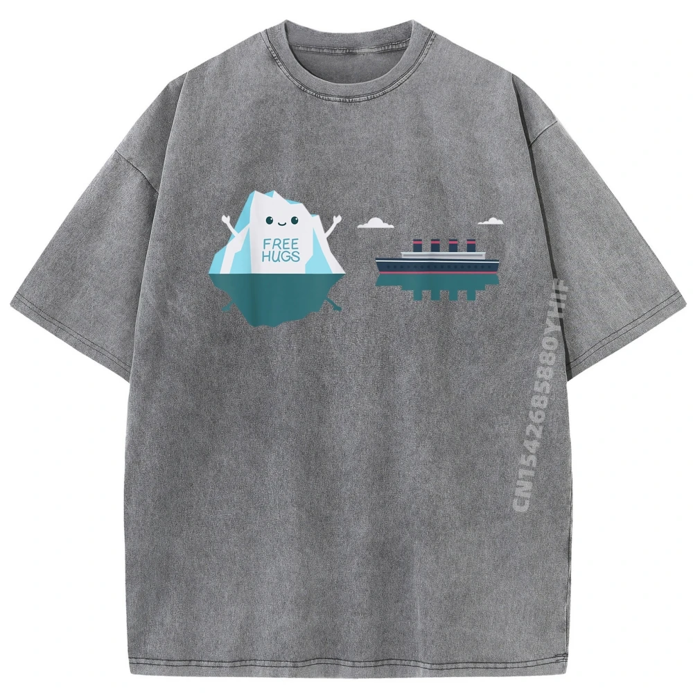 

Slogan Retro Funny Titanic 1912 Cruise Ship Tops & Tees Discount Printed Tee-Shirts Retro Washed Men T Shirt