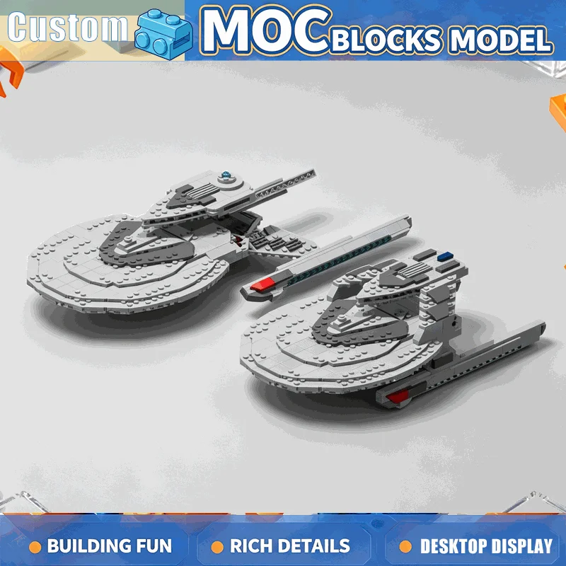 1308PCS MOC Sci-Fi Exploration Starship Fleet Model Building Blocks Custom Puzzle DIY Creative Assembly Display Toy Gift Series