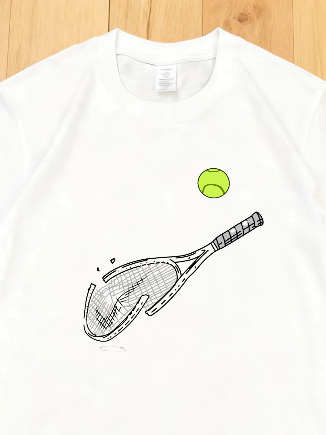 Retro Tennis Racket Creative Breathable Pure Cotton Short Sleeve Unisex Couple T-Shirt Design Casual Summer Fashion Tee