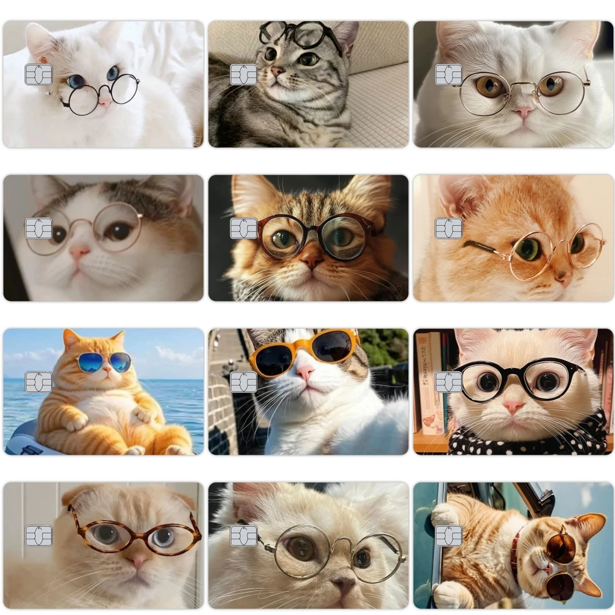 

Kawaii Cat Pattern Credit Debit Card Skin Stickers Animals Cartoon Students PVC Film Decal for Visa Bank Metro Protective Cover