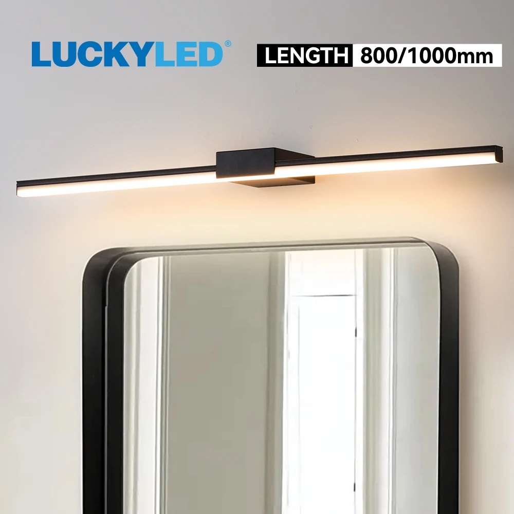 

LED Wall Lamp 80CM 100CM Modern Wall Light Fixtures Indoor AC90-260V Bathroom Lightning Waterproof Black White Free Shipping