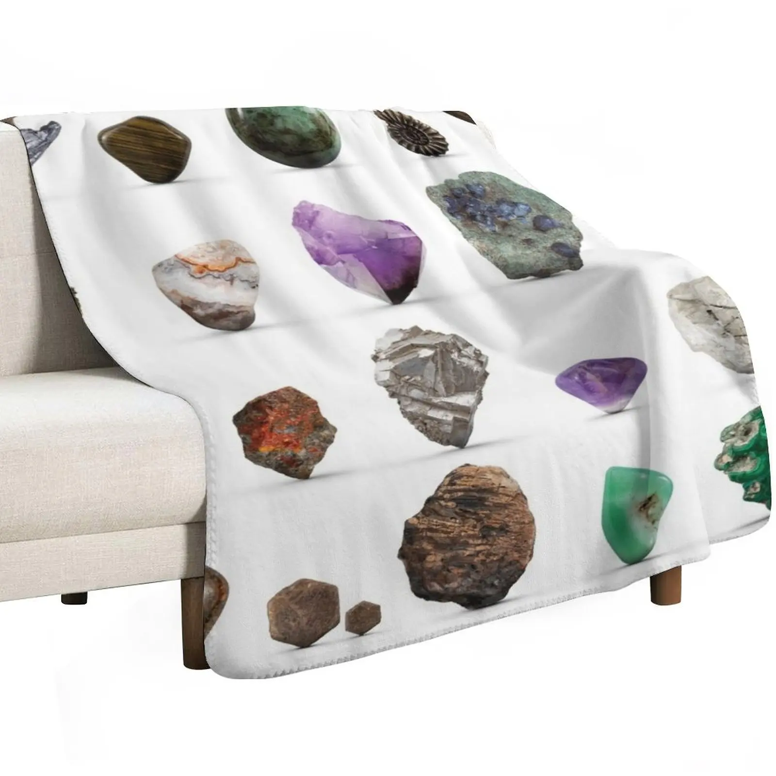 Gemstones, Rocks, Minerals and Crystals Throw Blanket Hair christmas gifts Tourist Luxury Cute Plaid for sofa Blankets 2