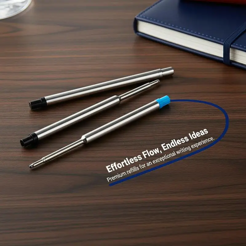 Ballpoint Pen Refills for Parker Pens Medium Point Blue Black Fade Proof Ink for Important Document Archiving Use