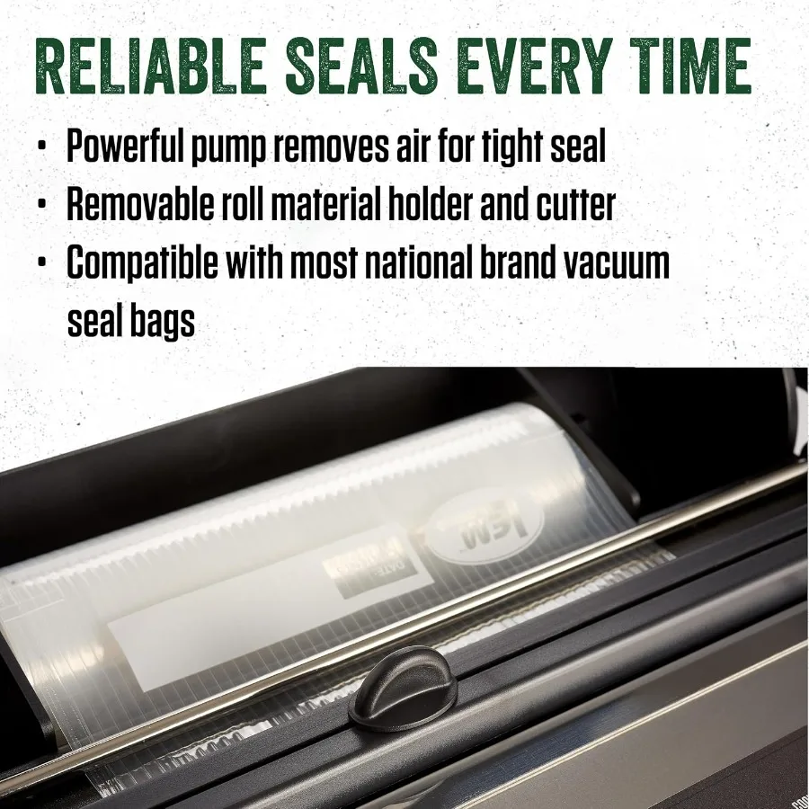 MaxVac 500 アルミニウム真空シーラー、取り外し可能なバッグホルダーとカッター付き、キッチン、オフィス、屋外での効率的な食品保存に