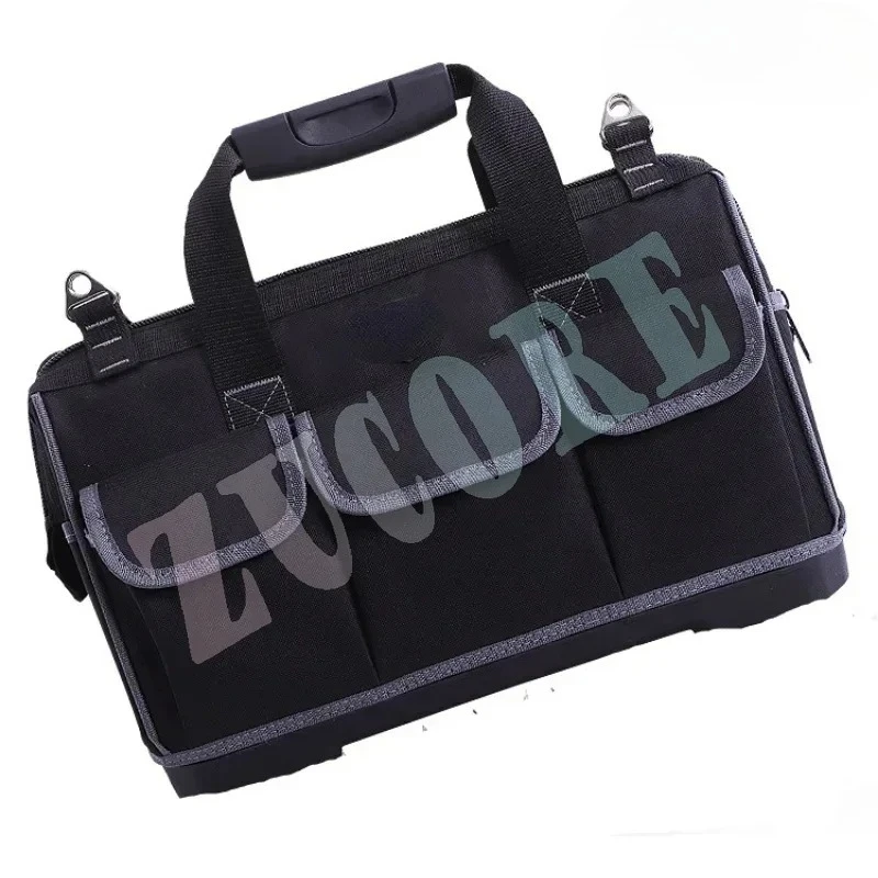 أكياس تنظيم الأدوات المحمولة الجديدة واسعة الفم مقاومة للماء الثقيلة كهربائي وصيانة أداة حقيبة قماش قاعدة/مع البلاستيك