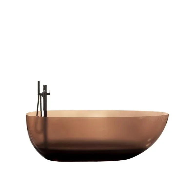 Transparent Colored Crystal Resin Goose Egg-Shaped Bathtub for Independent Home and Hotel Use