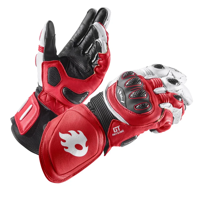 Genuine Leather Wear-resistant Gloves Motocross Anti-fall Cycling Moto Gloves Motorcycle Gloves Carbon Fiber Protective Gloves