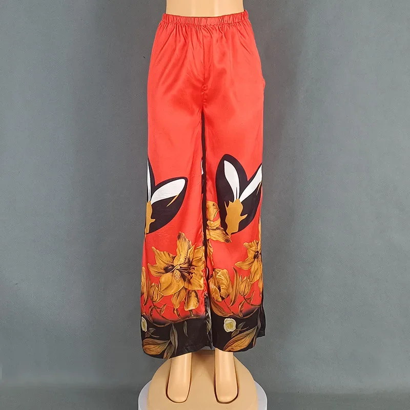 2 Piece African Clothes for Women Summer Fashion Casual African Short Sleeve Print Top Long Pants Matching Sets Outfits 2025