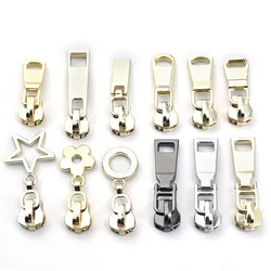 New 5# Flower Star Shape Zipper Sliders Repair Kits Head Garment Bags for Tailor Sewing Replacement Zipper Metal Zipper Puller