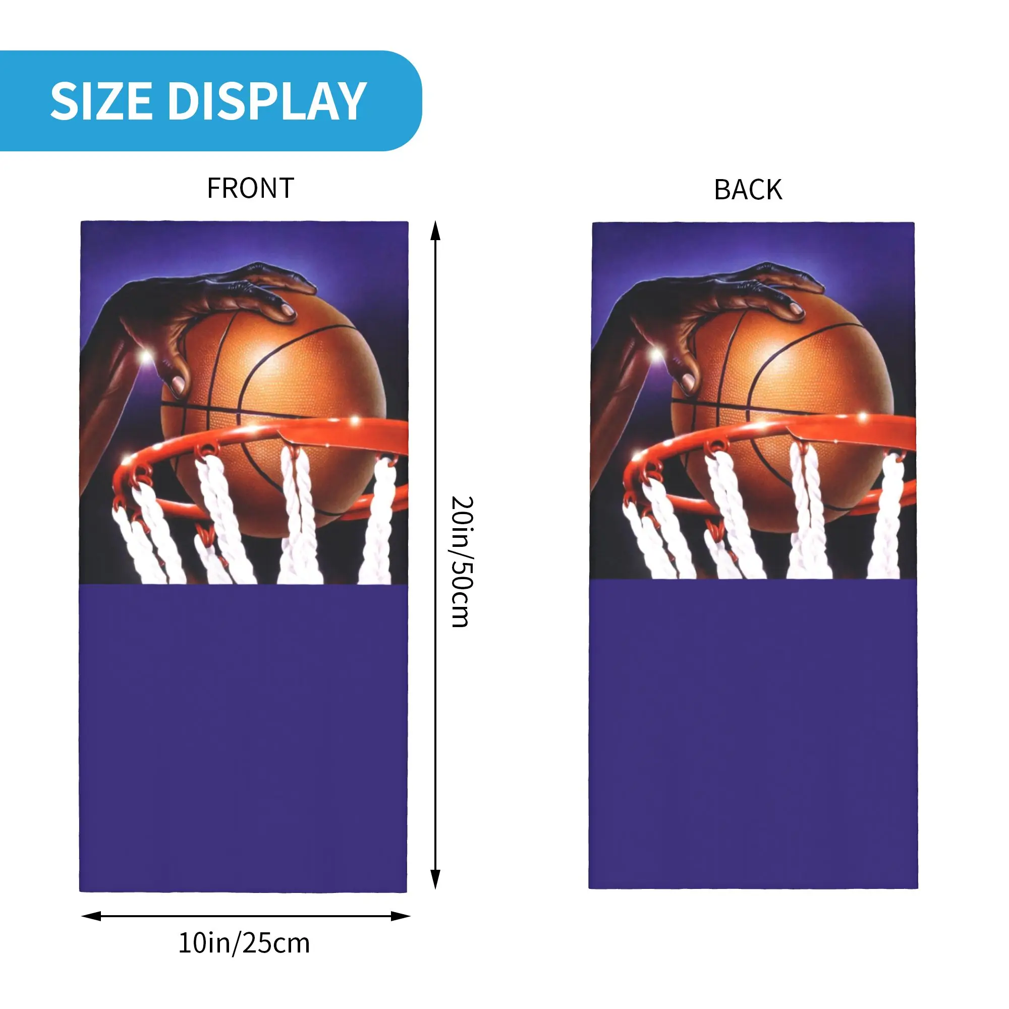 Custom Basketball Bandana Neck Gaiter for Ski Camping Women Men Wrap Scarf Sport Player Headband Warmer