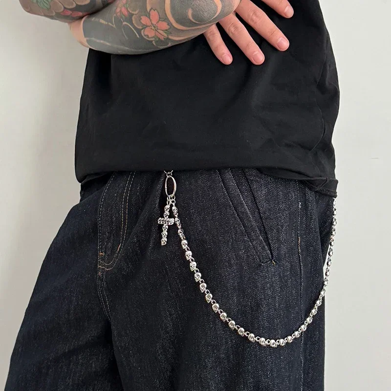 Vintage Metal Rock Punk Breloczki Łańcuszki Damskie Męskie Czaszka Gotyk Łańcuszek do Spodni Pasek do Spodni Jeansów Biżuteria Akcesoria