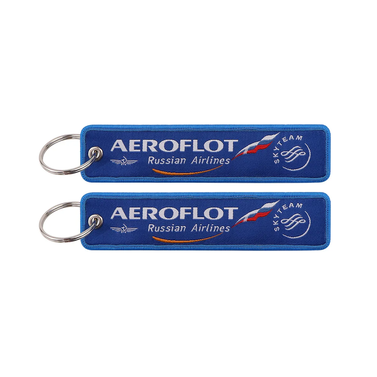 aeroflot keychain Trinkets Embroidered Keychains Metal Keyring Motorcycle Key Accessories Flight Crew Pilot Aviation Tags