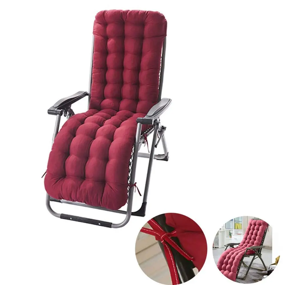 61 Wine Red Outdoor Swing Bench Cushion with 6 Ties, Thick Padded for Patio Chaise Lounger or Rocking Chair