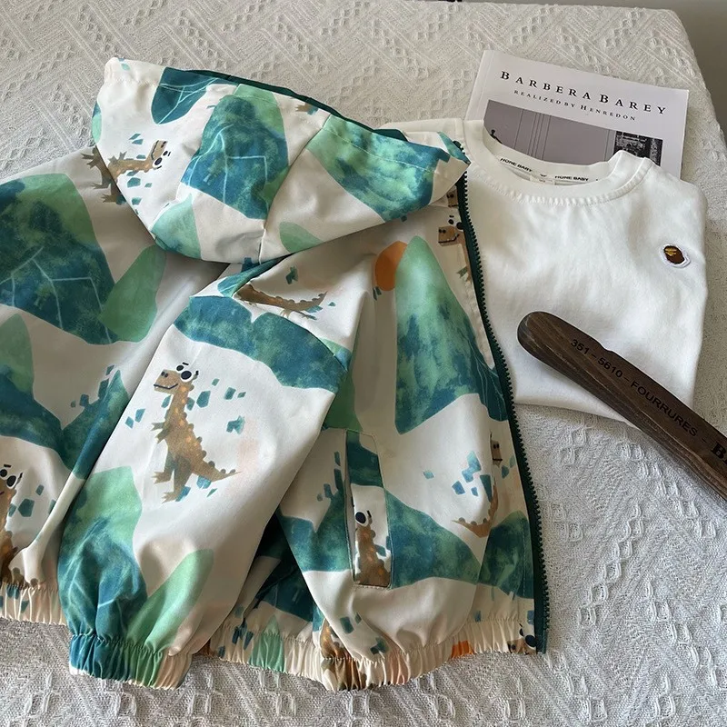 แฟชั่นเด็กทารกพิมพ์ Hooded JACKET ทารกเด็กวัยหัดเดินเด็กการ์ตูน Outwear Coat ฤดูใบไม้ผลิฤดูใบไม้ร่วงสบายๆเสื้อผ้าเด็ก 18M-10Y