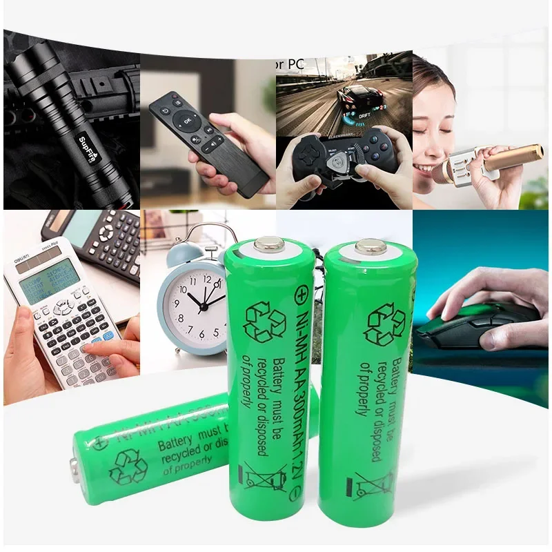 Rechargeable AA Batteries 1.2V 600mAh NiMH Cell for Solar Garden Lights, LED Torch Shaver Wireless Mouse Microphone