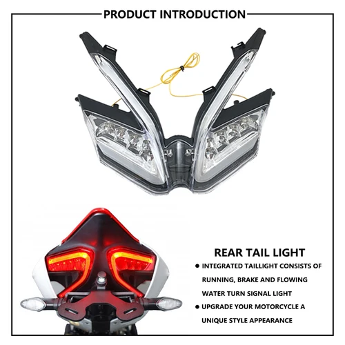 Imagen 2 del producto Para Ducati 899 959 1199 1299 Panigale 1199R luz de freno trasero de motocicleta luz trasera LED intermitente indicador luces de señal de giro de cambio