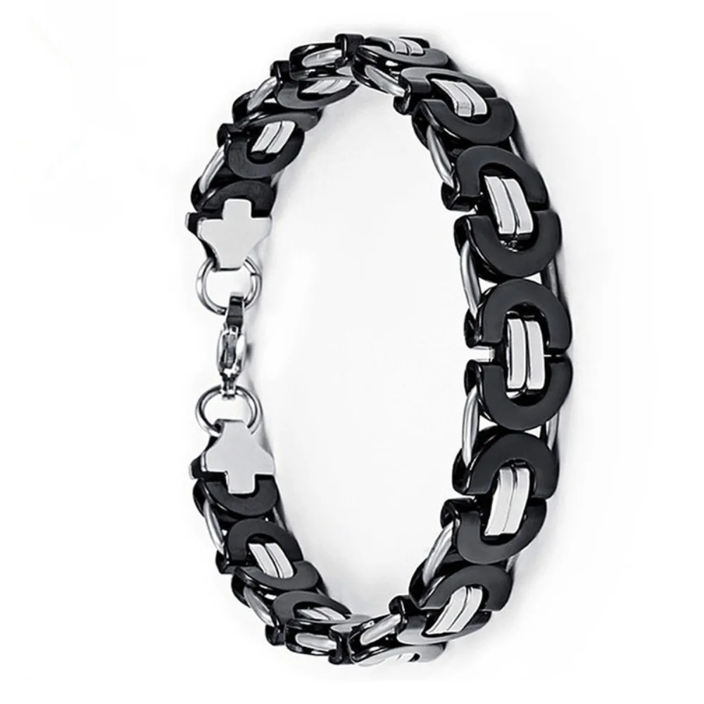 الهيب هوب التيتانيوم الصلب شقة الرجال سوار سوار فاسق الفولاذ المقاوم للصدأ مجوهرات شخصية الثقيلة مكتنزة