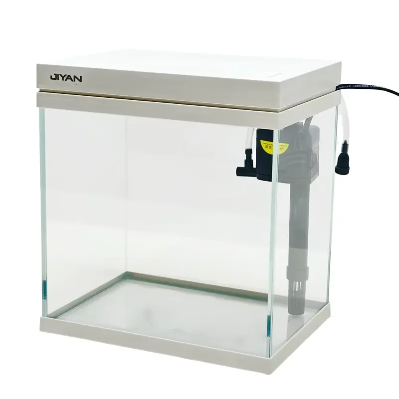 Smart App Control Ultra Clear Glass Nano Aquarium Kit Integrated Silent Filter System Desktop Fish Tank for Home Office Decor
