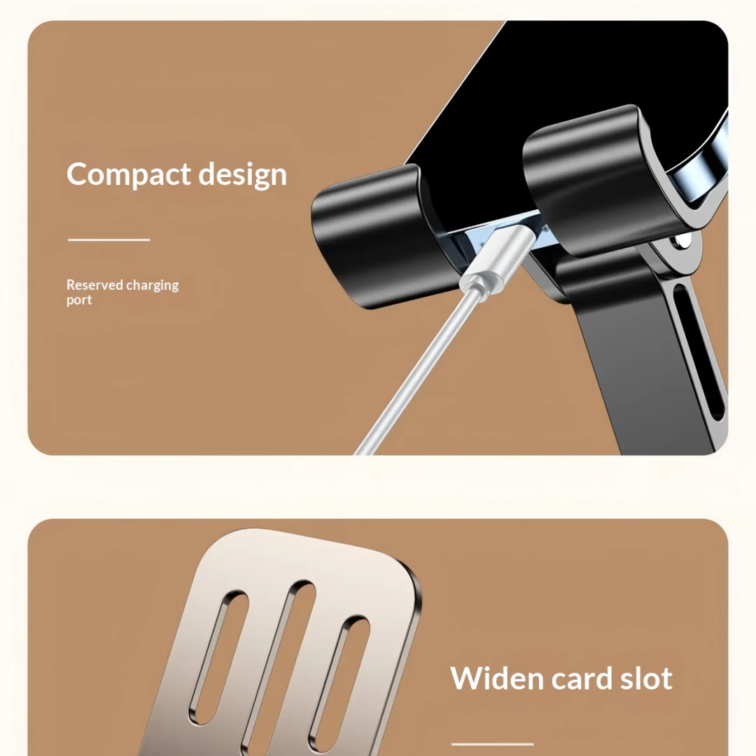 New model of portable, rotatable, foldable, all-metal tablet stand for tablets and phones under 9 inches, perfect for lazy users view 5