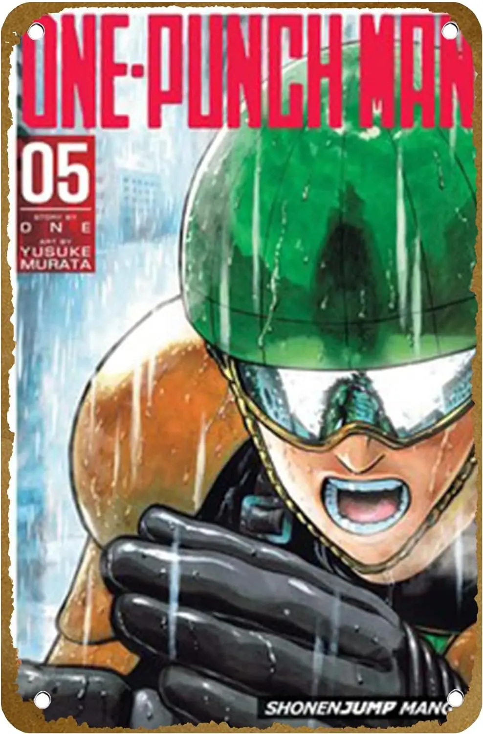One-Punch Man, Vol. 5 Poster Vintage Metal Tin sign Logo Family Club Bar Cafe Bedroom Art Wall Decoration Gift 8x12 inches