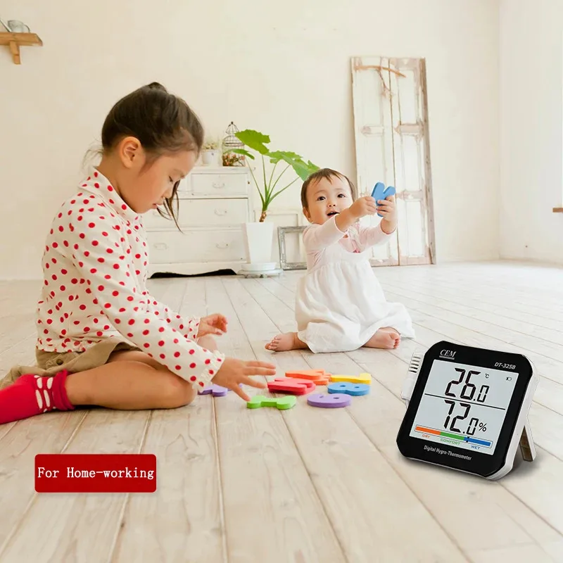 CEM DT-325B موازين الحرارة الرطوبة ذات الأرقام الكبيرة (-10 ~ 60 ° C، 10 ~ 99% RH) مقياس درجة الحرارة والرطوبة الداخلي/الخارجي #4