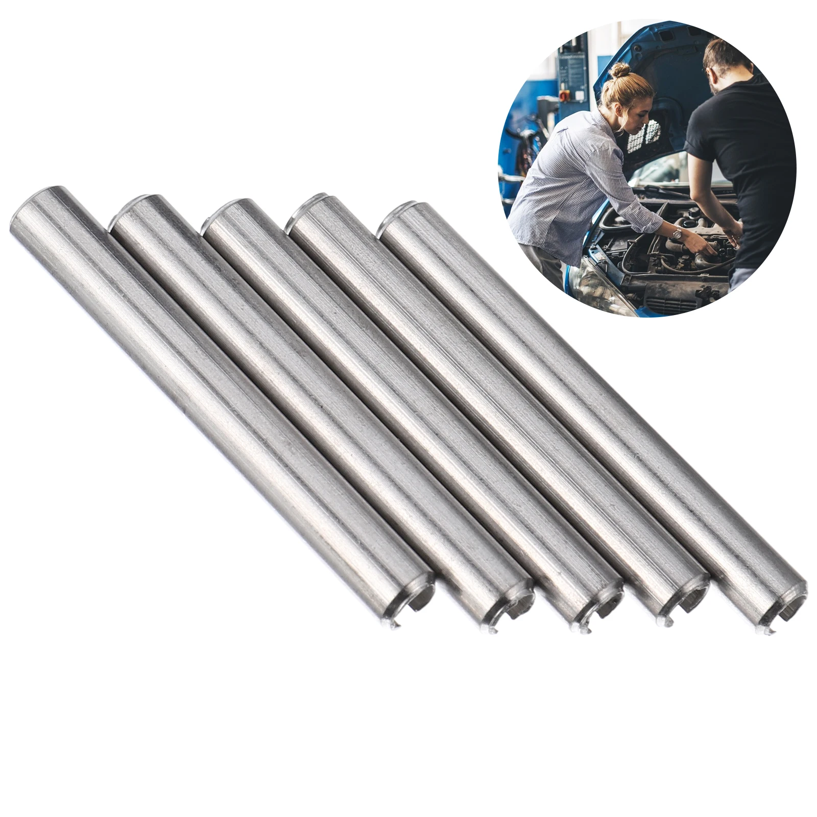 

50 Pcs Slotted Spring Elastic Split Dowels Stainless Steel Positioning Mechanic Automotive Workshop Corrosion Resistant