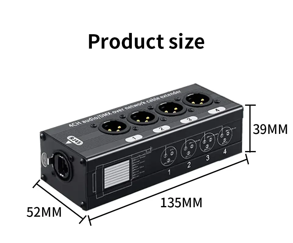 4 Channel 3 Pin Multi Network XLR Cable for Stage Sound Lighting and Recording Studio Male and Female To RJ45 Ethercon