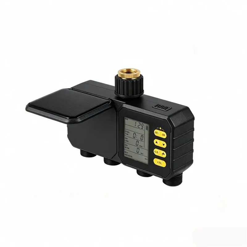HLZS-Solar Wifi Watering Timer For Garden Hose 4 Zone Smart Irrigation Controller With App Remote Control