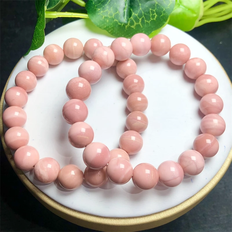 Natural Pink Opal Bracelet Handmade Round Beads Bracelets Couple Energy Yoga Bracelet Men Women Jewelry 1pcs 10/12/13MM