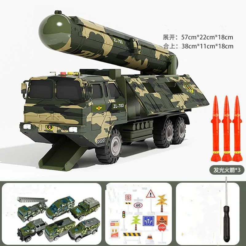 Children\'s Super Missile Car Military Truck toy launch, baby, multi-functional tank, military alloy car