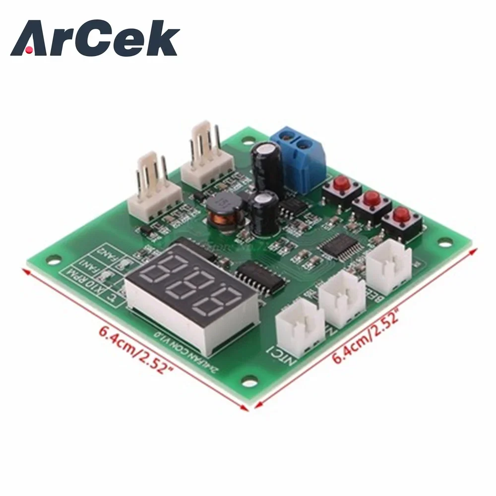 DC 8-60V 2 Way Cooling PWM LED Digital Fan Temperature Controller Temperature Speed Governor Thermostat Regulator 12V 24V 48V