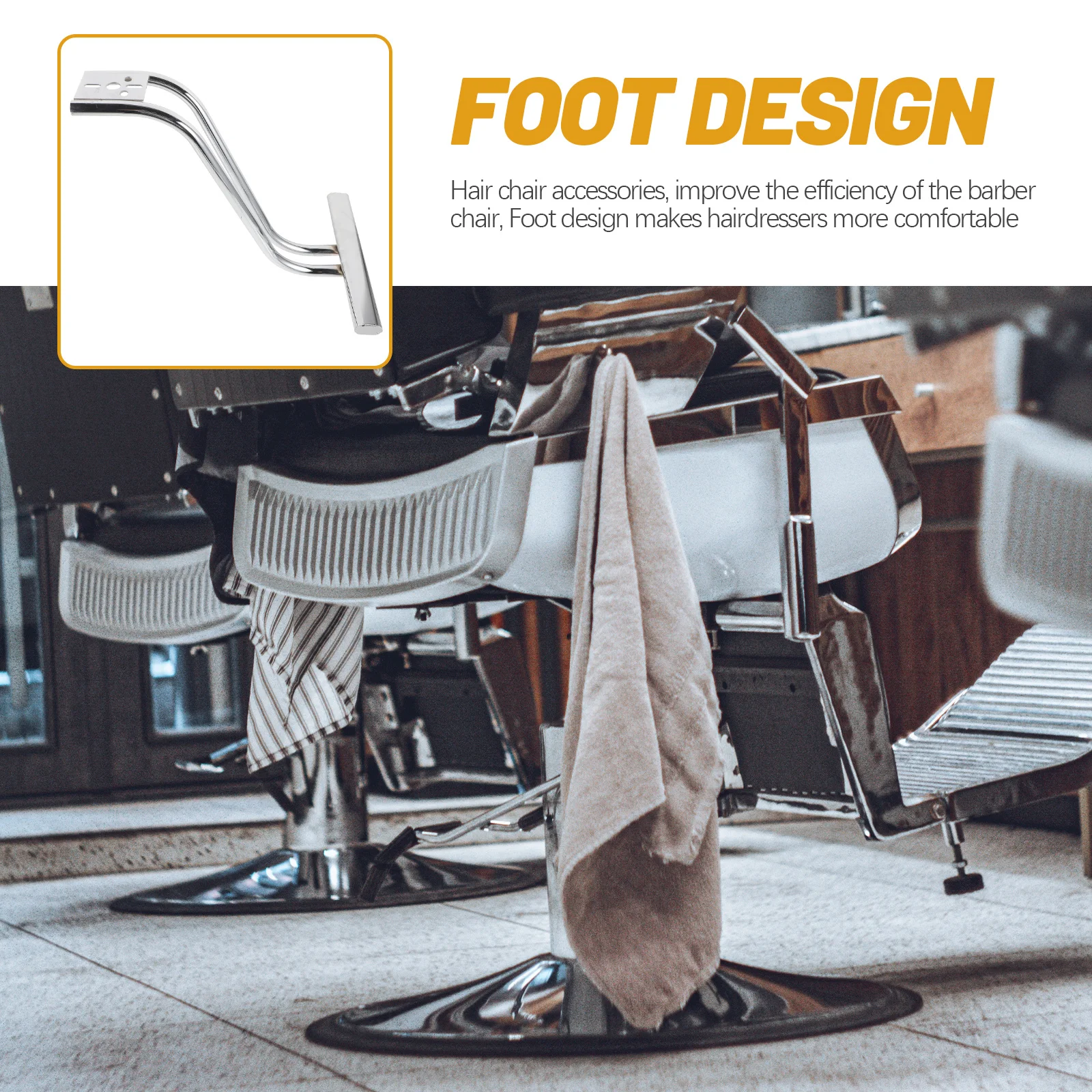 Professional Salon Chair Foot Rest Stainless Steel Heavy Duty Replacement Footplates for Barber Chairs Universal Fit Comfortable