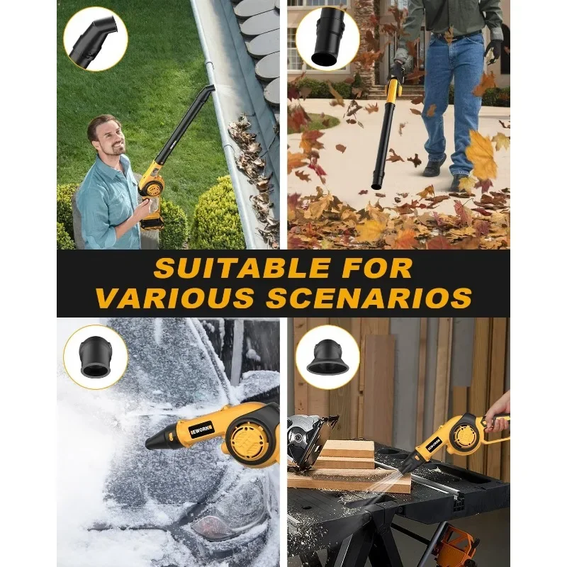 ضمان الأصالة. منفاخ أوراق الشجر الصغير اللاسلكي 200 ميلا في الساعة منفاخ أوراق كهربائي صغير محمول 21 فولت مع بطارية وشاحن، خفيف #6