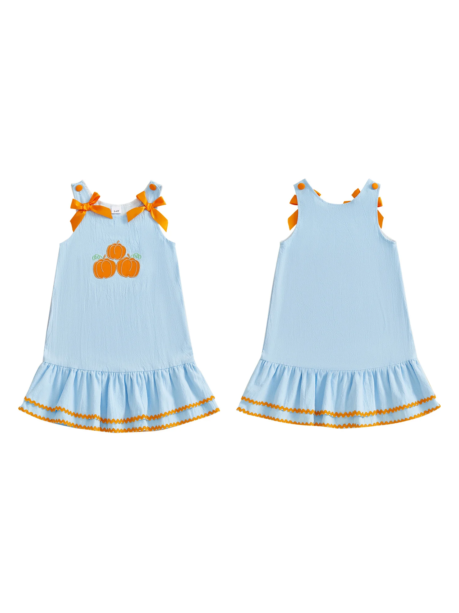 

Girls Sleeveless Floral Print Swing Dress Vintage Bowknot Summer Dress Casual Party Costume for Kids Halloween