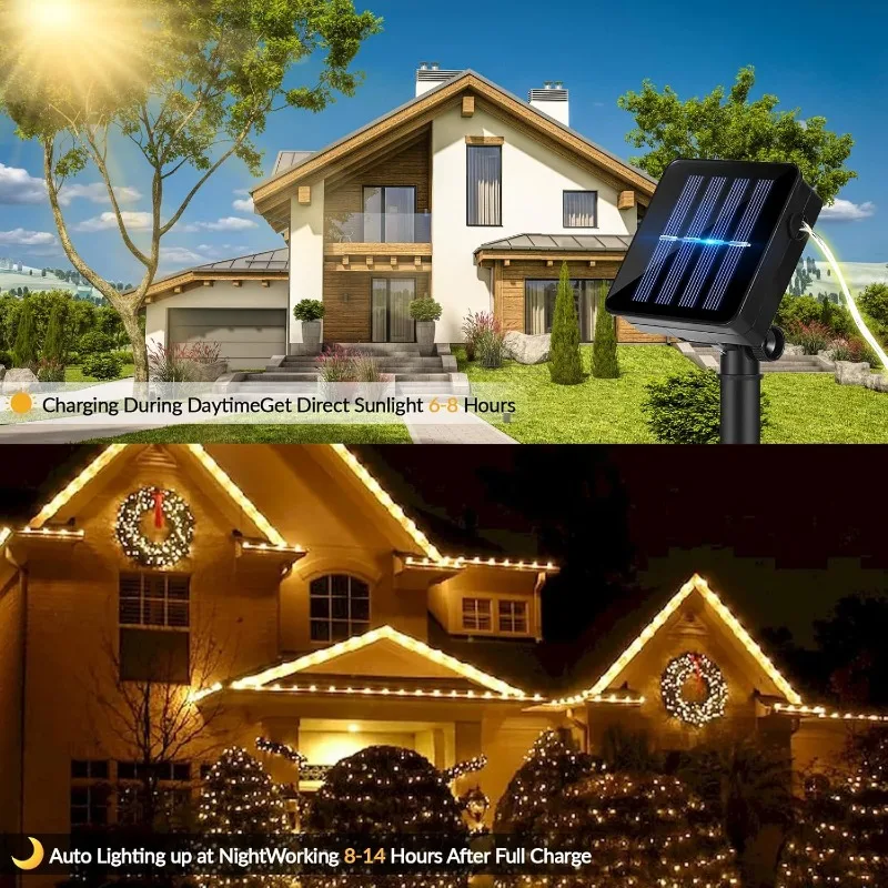 Outdoor Holiday Decor Lighting Solar Led String Light IP65 Garden Christmas Party Decoration Valentine's Day Garden Fairy Lights