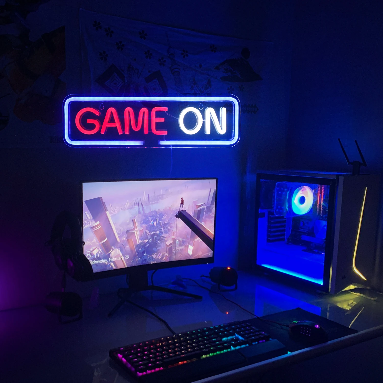 Gra na Neon Signs LED Art Wall Lamp Gamer Estetyczna dekoracja pokoju Domowa sypialnia Bar Impreza Gaming Sigh Logo Miły prezent dla chłopca