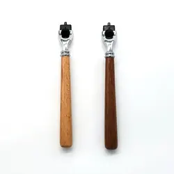 Men 's Wood long handle Manual Razor Handles for Mach 3 Razor Blades ,Replaceable Razor Blade Holder