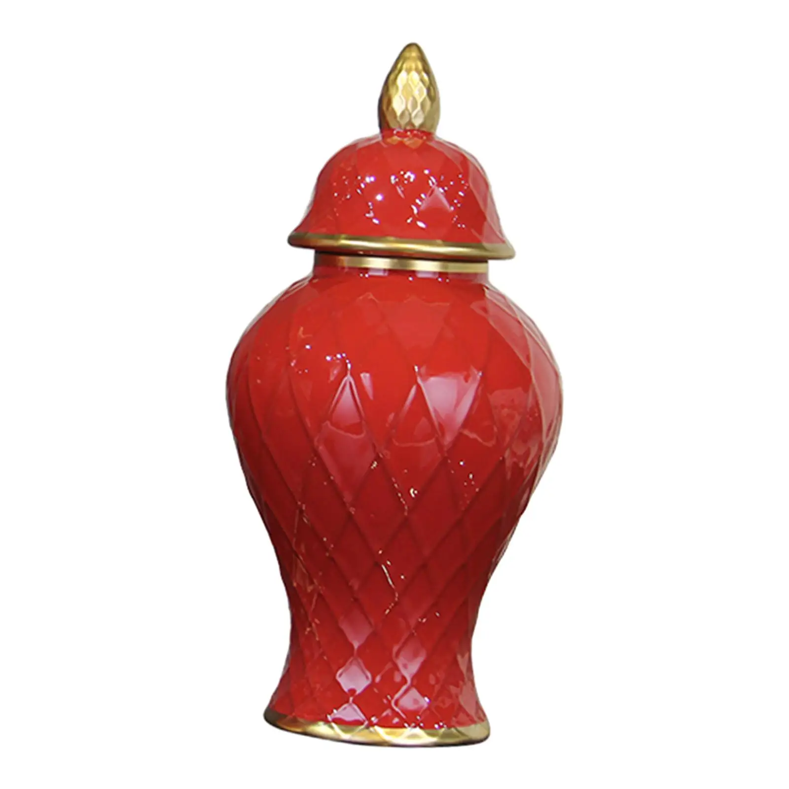 

Ceramic Vase Chinese Style Porcelain Ginger Jar Temple Jar Vase with Lid for Party Livingroom Home Floral Arrangement Collection