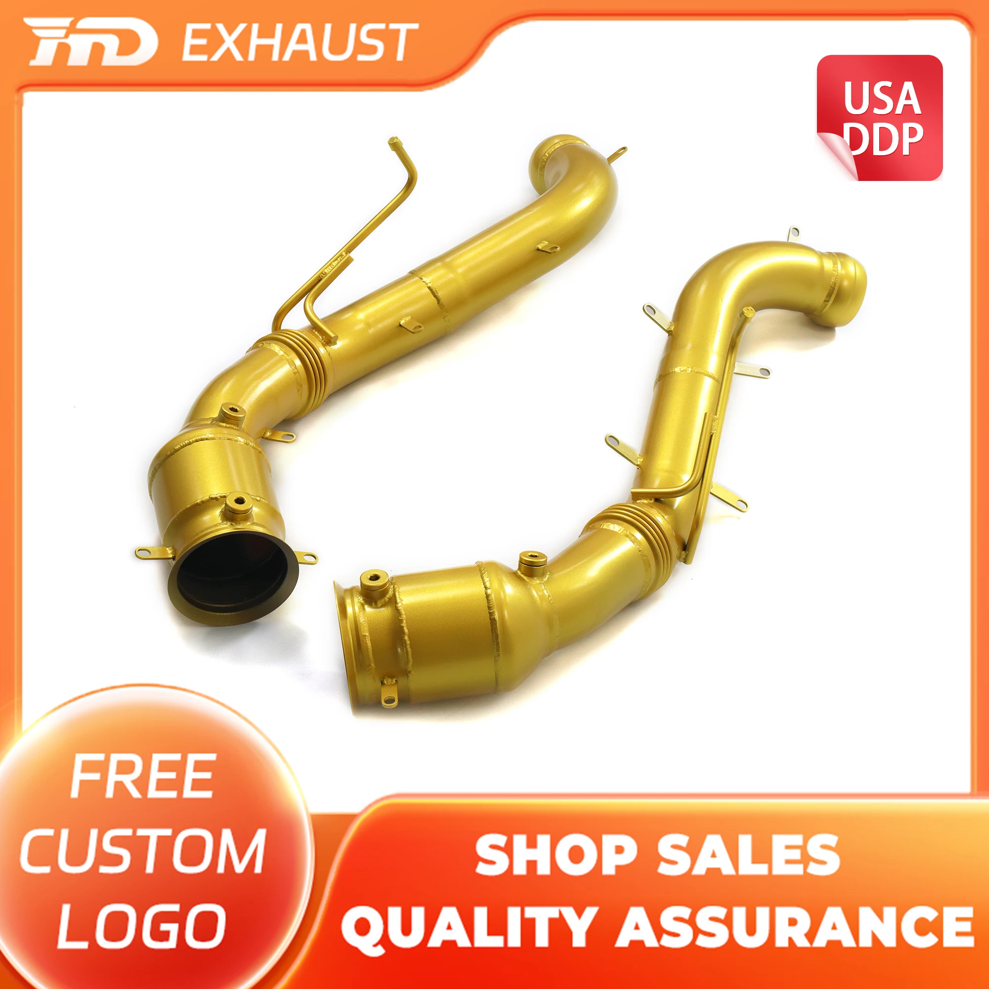 

HMD Hot sale item Exhaust System High Flow Performance Downpipe for McLaren 570S 650S 675LT MP4-12C With Baked ceram Racing Pipe