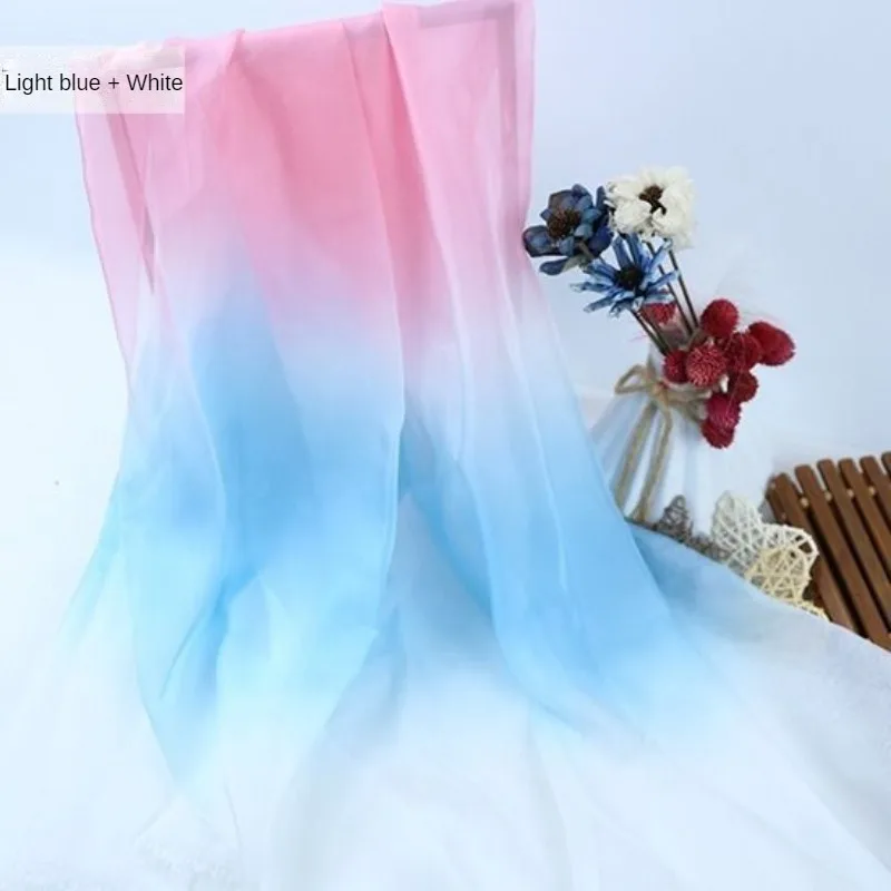 30D Gradient Chiffon Fabric Per Meter for Needlework Dress Shirt Skirt Costumes Diy Sewing Transparent Soft Smooth Summer Cloth