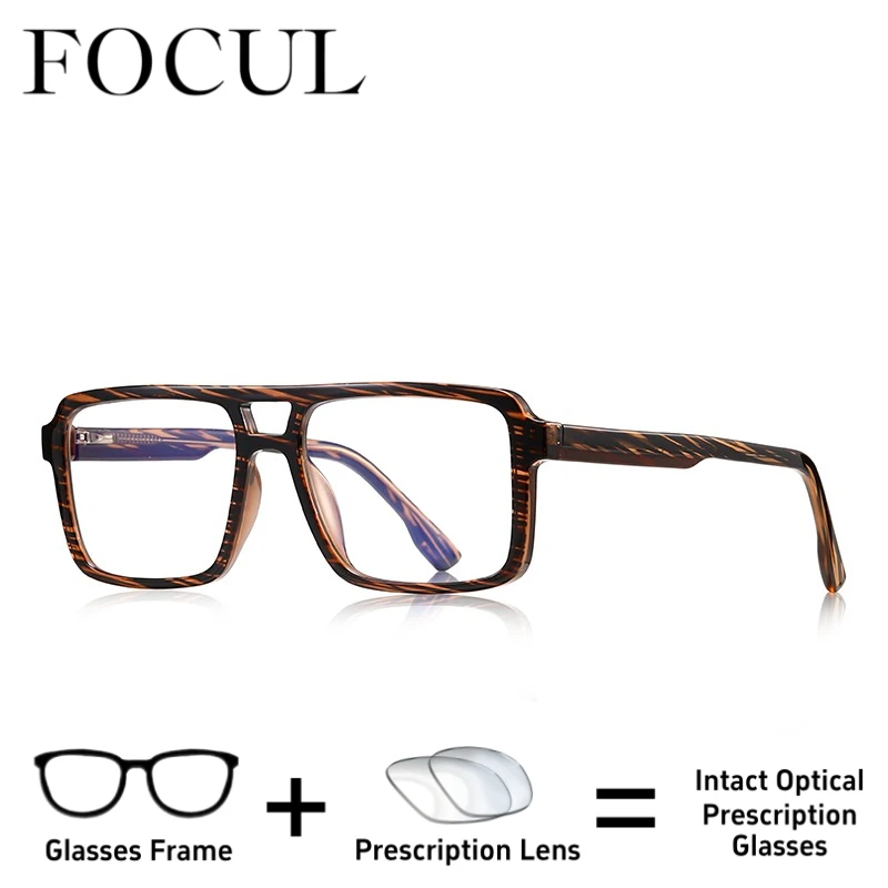 

FOCUL Eco-Friendly Materials Anti Blue Ray Glasses Photochromic Myopia Eyeglasses Customized Prescription Optical Eyewear 2255